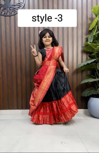 NEW LAUNCING 3 STYLE WEARING silk  Kids fashion distributors